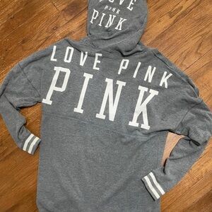 Gray & White, PINK, Lightweight Hoodie